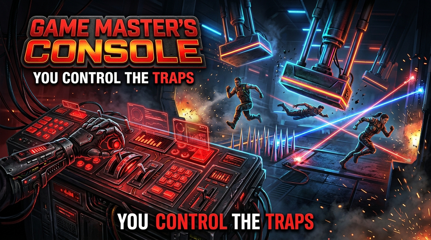 Game Master's Console — villain-controlled obstacle course gameplay overview